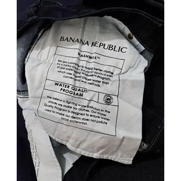 Banana Republic Mens 34/30 TRAVELER TAPERED FIT DARK BLUE Jeans Pants $130